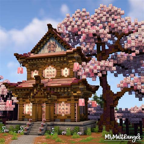 minecraft cherry blossom house|1.20.1 cherry blossom house designs.